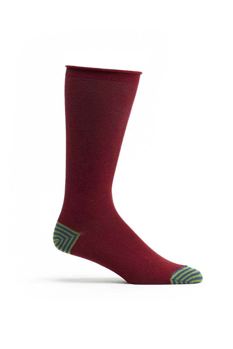 Ozone Burgundy Basic Calf Sock