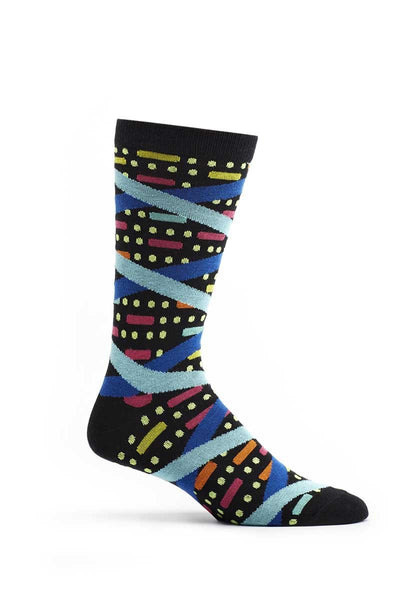 Ozone Black Double Helix Crew Sock