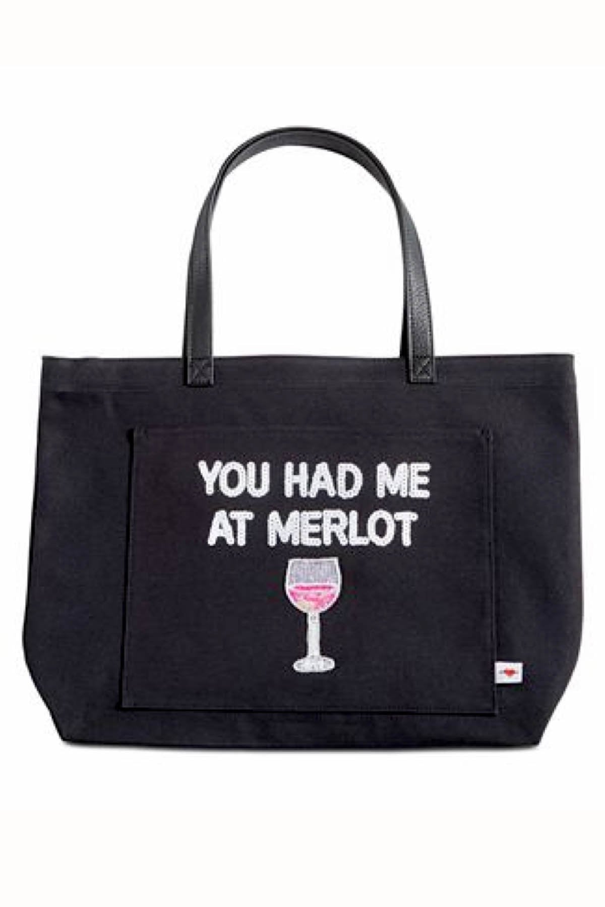 Bow & Drape Black XL Merlot Tote