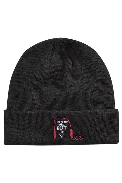 Celebrate Shop Black Turn Up The Beet Beanie