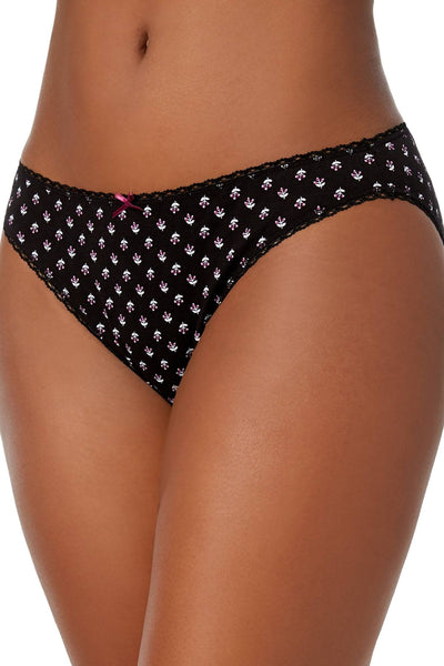Charter Club Intimates Black Autumn-Berry Printed Pretty Cotton Bikini Brief
