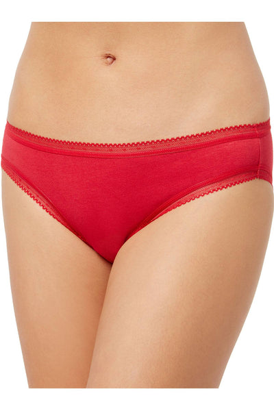 Charter Club Intimates Candy-Red Modern Essentials Cotton Lace-Trim Bikini Brief