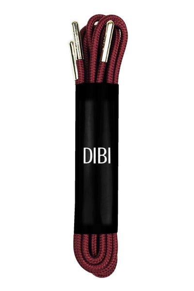 DIBI Solid Burgundy Dress Shoelaces w/ Silver Aglets