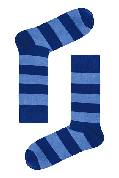 Drake & Hutch Blue/Sky Candy Stripe Unisex Crew Socks