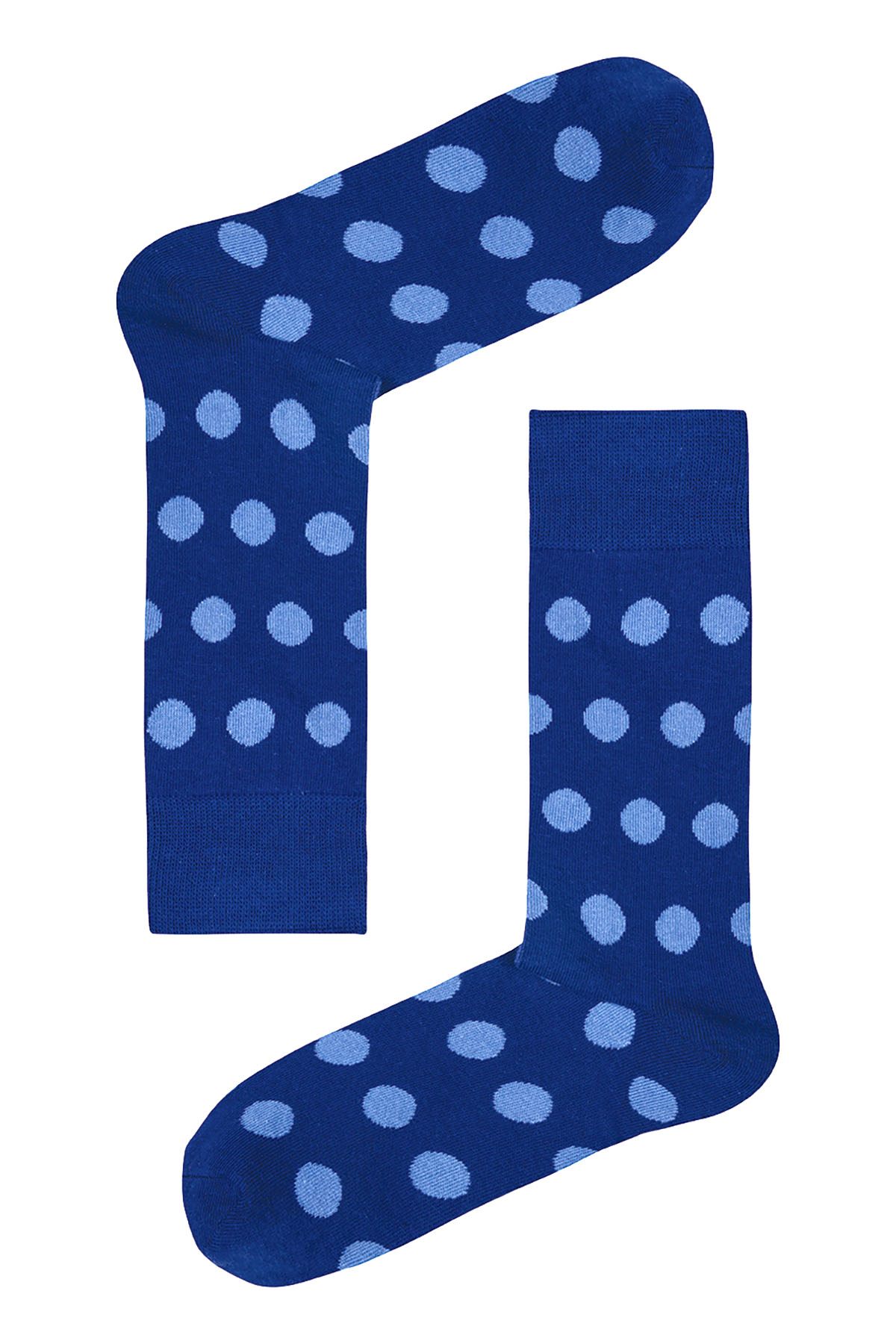 Drake & Hutch Blue/Sky Polka Unisex Crew Socks