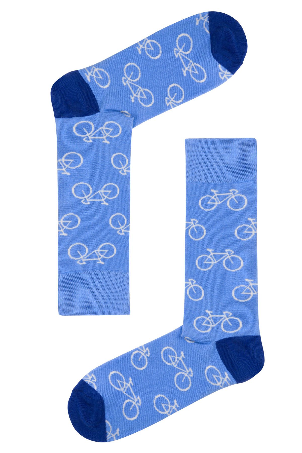 Drake & Hutch Blue 'Tour de Toes' Unisex Crew Socks