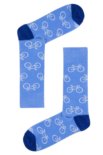 Drake & Hutch Blue 'Tour de Toes' Unisex Crew Socks