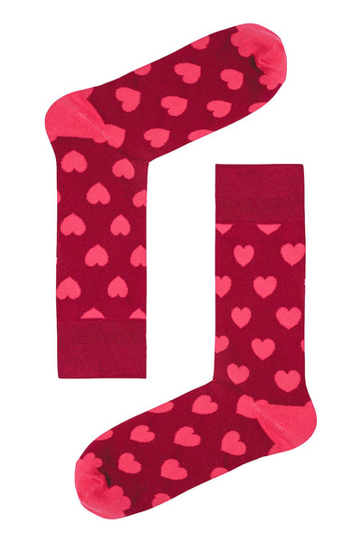 Drake & Hutch Red/Pink 'All You Need Is Love' Unisex Crew Socks