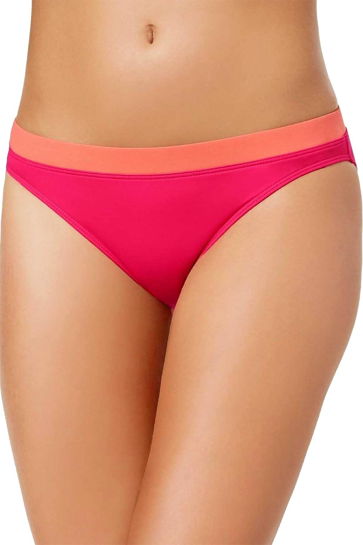 Lauren Ralph Lauren Pink/Coral Beach Club Banded Waist Bikini Bottom