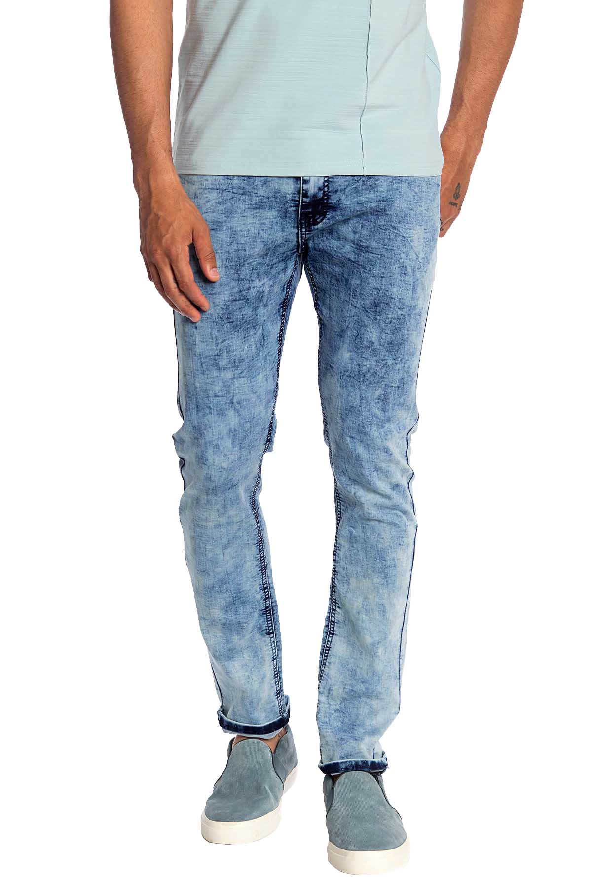 Recess Jeans Light Blue Solid Stretch Slim Jean