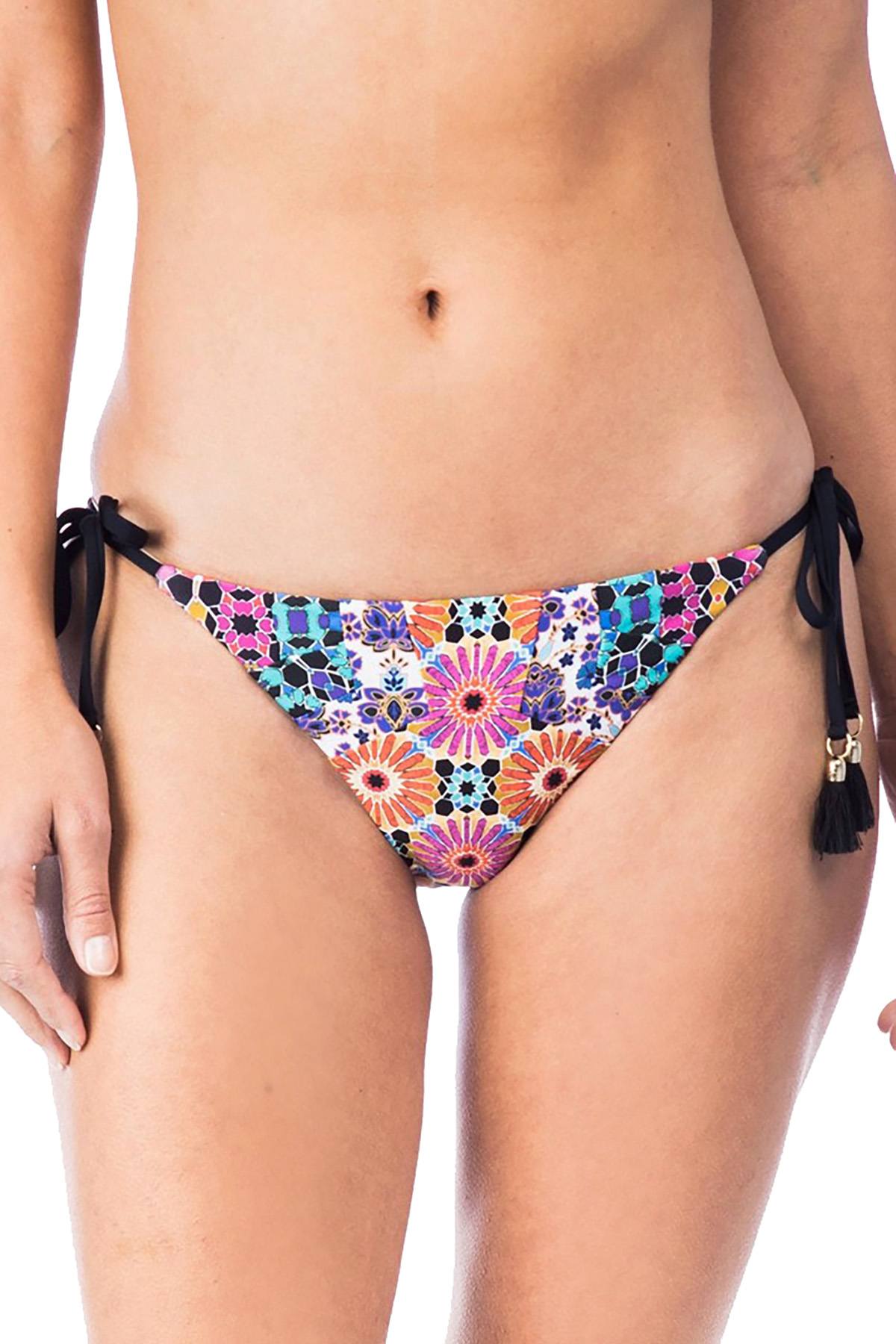 Trina Turk Golden Medallion Printed Side Tie Bikini Bottom